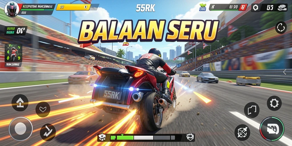 Tampilan gameplay Racing yang seru dan menegangkan di 55RK.