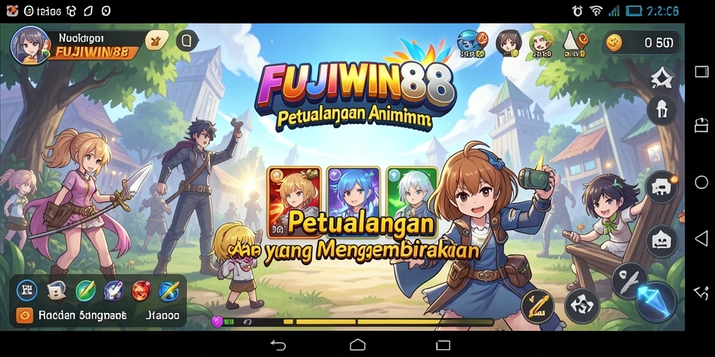 Screenshot gameplay FUJIWIN88 menampilkan karakter Anime yang beraksi.