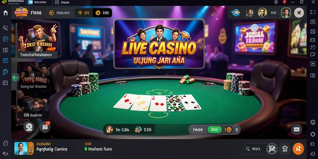 Tampilan gameplay Live Casino yang menarik dari FW66.