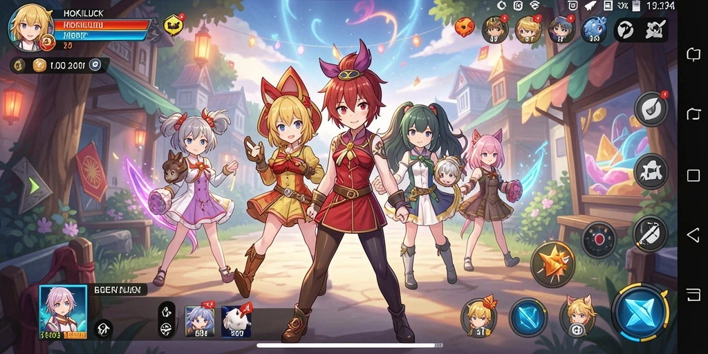 Tampilan gameplay HOKILUCK yang menarik dalam dunia Anime.