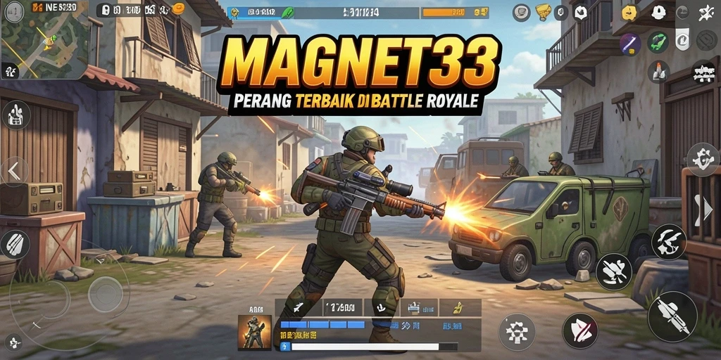 Screenshot gameplay MAGNET33 menunjukkan pertempuran intens di arena.