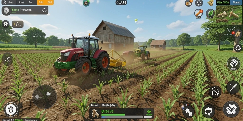 Tampilan gameplay OJA89 dengan aktivitas bertani yang menyenangkan.