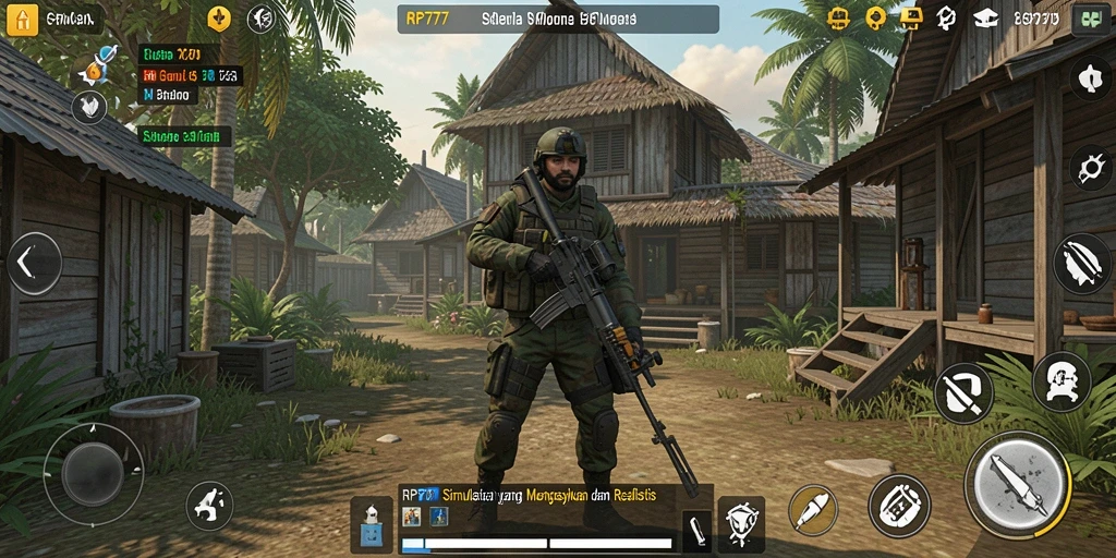 Tangkapan layar dari gameplay RP777 yang menunjukkan pengalaman simulasi realistis.